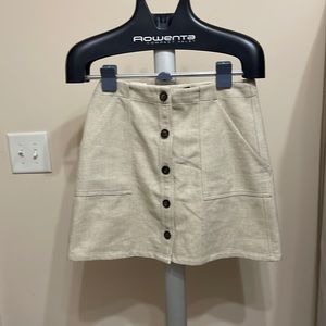 Banana Republic linen blend beige button down skirt